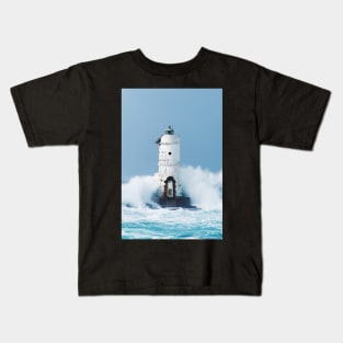 Old Lighthouse In The Storm Kids T-Shirt